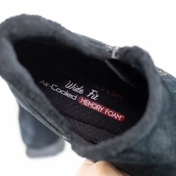 Skechers Relaxed Fit Bikers Zippiest Boot Black Bootie Sneaker Women 8 - Picture 5 of 9